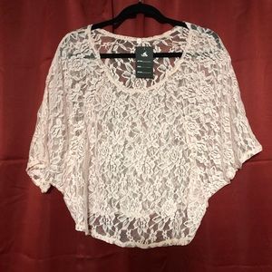 Lace poncho sleeve top